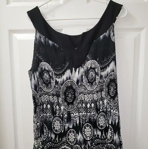 2x black and white sheer tank